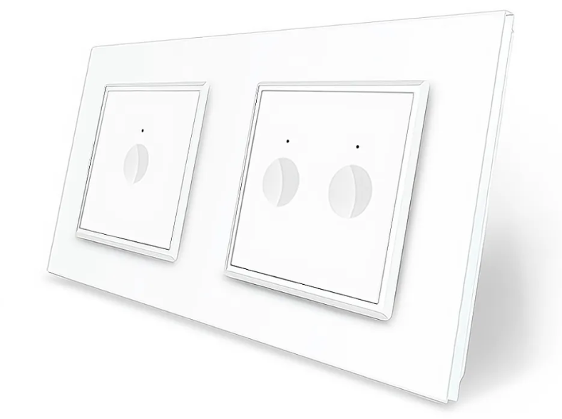 Фото Сенсорний прохідний вимикач Sense 3 сенсора 1-2 біле скло Livolo