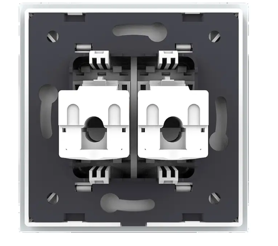 Фото 4 Розетка компьютерная двойная RJ-45 белое стекло Livolo