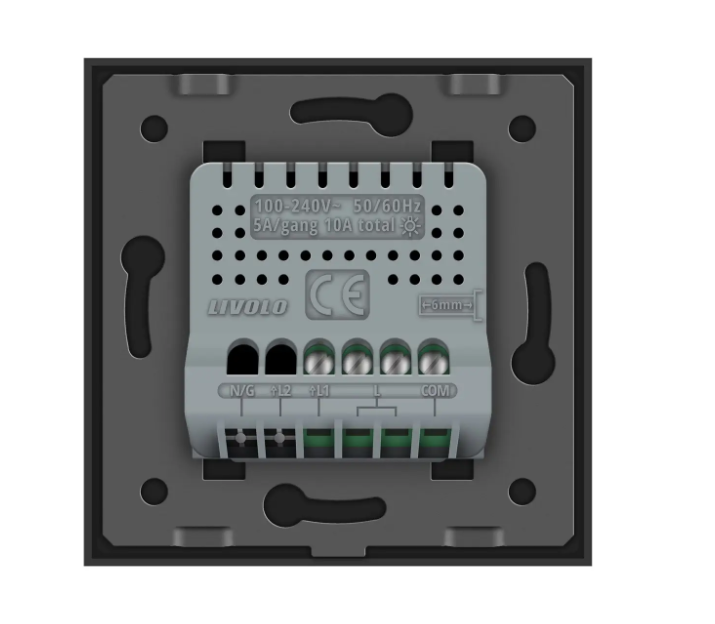 Фото 4 Розумний сенсорний прохідний вимикач EC 1 сенсор чорне скло Livolo