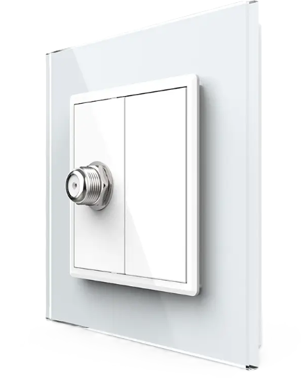 Фото Супутникова розетка SAT біле скло Livolo