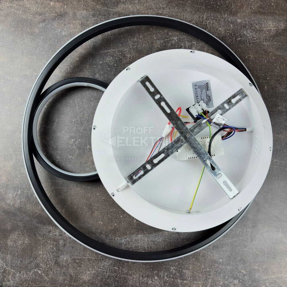 Фото 2 Світильник LED smart DUOS пульт коло 100W 3000-5000K IP20 чорний Violux 220785