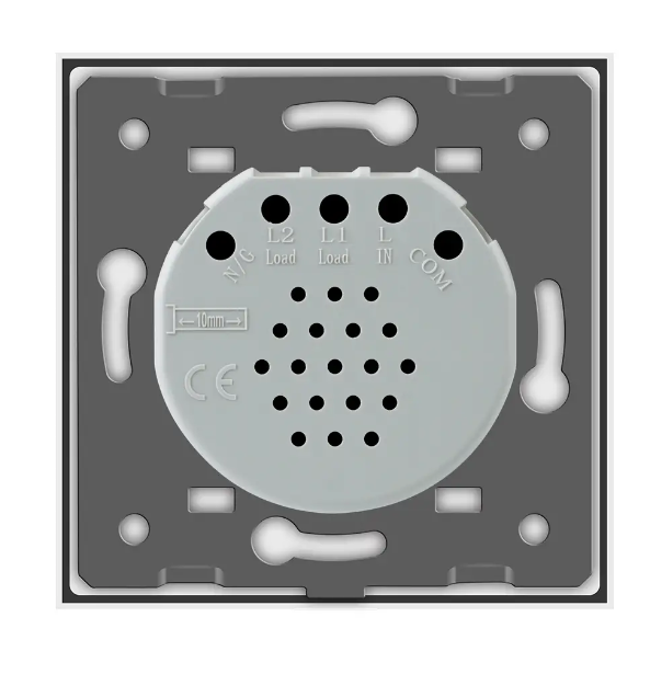 Фото 4 Безшумний сенсорний прохідний/перехресний вимикач 2 сенсори біле скло Livolo