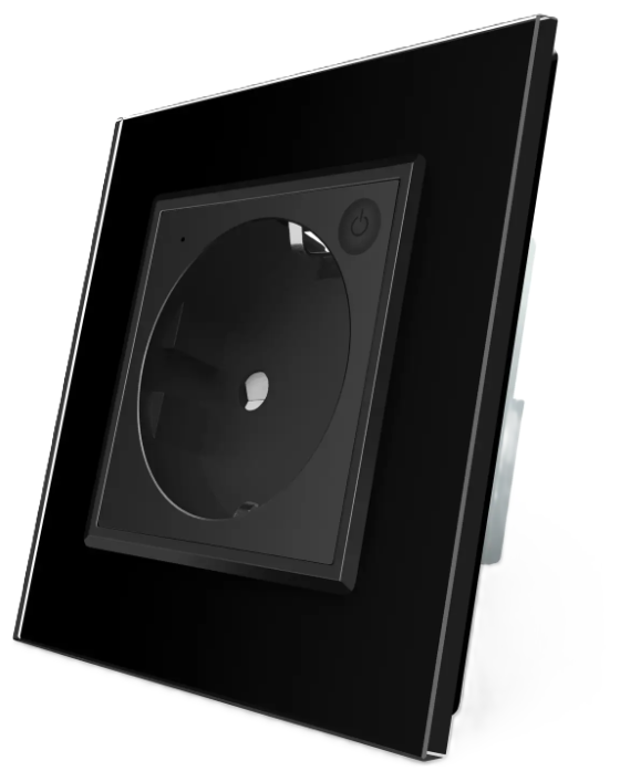 Фото Умная розетка ZigBee с заземлением черный Livolo