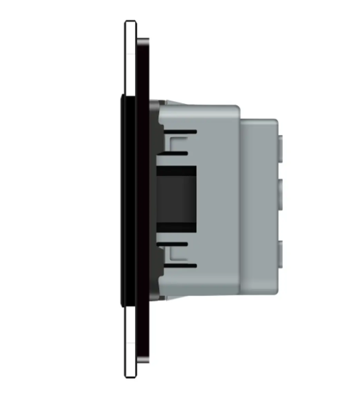 Фото 2 Розетка двойная универсальная черное стекло Livolo