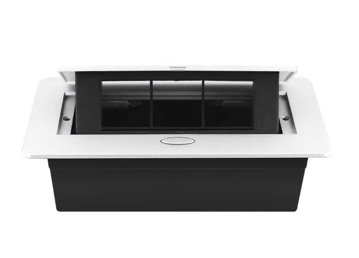 Фото 2 Порожній висувний люк для розеток на 3 модулі з плавним відкриттям білий Livolo