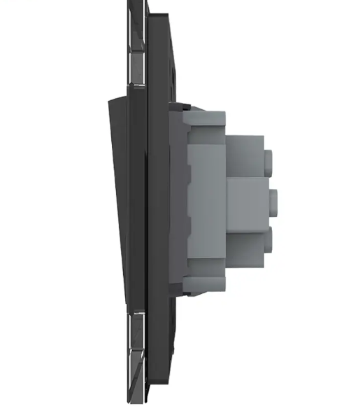 Фото 2 Одноклавішний вимикач чорне скло Livolo