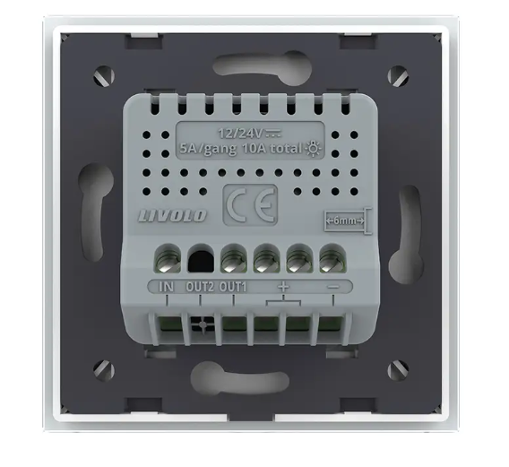 Фото 3 Сенсорная кнопка 1 сенсор 12/24V белое стекло Livolo