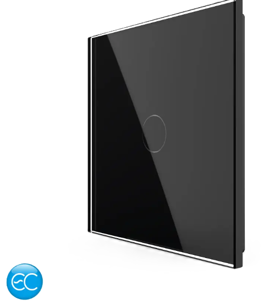 Фото Бездротовий розумний сенсорний вимикач 1 сенсор чорне скло Livolo