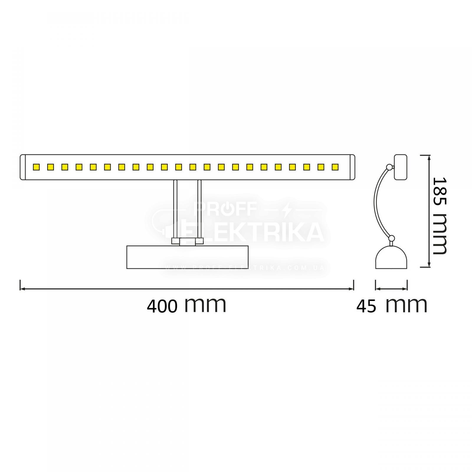Фото 2 Светодиодная подсветка зеркал-картин FLAMINGO-8 Черный HOROZ