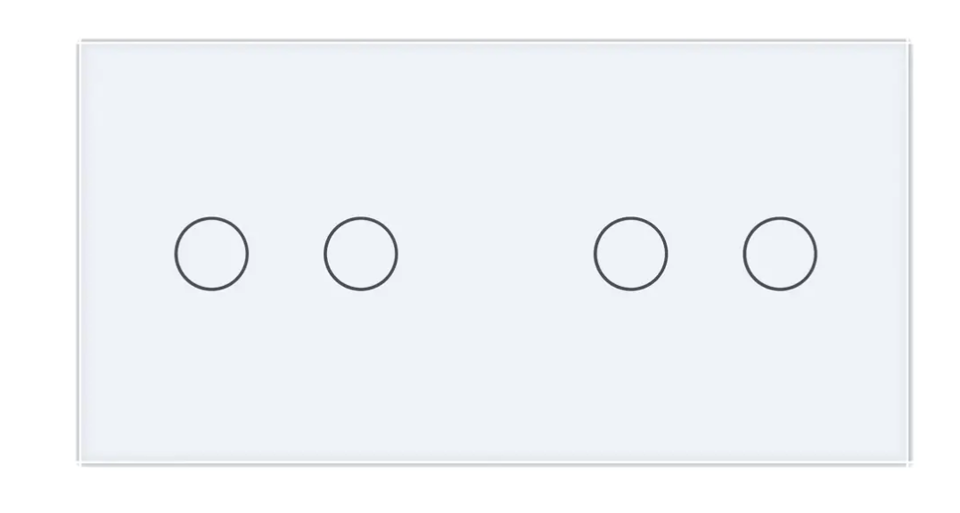 Фото 2 Умный сенсорный проходной выключатель ZigBee 4 сенсора 2-2 белое стекло Livolo