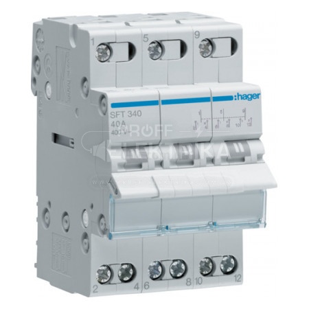 Фото перемикач SFТ340 3P 400v/40А 1-0-2 HAGER