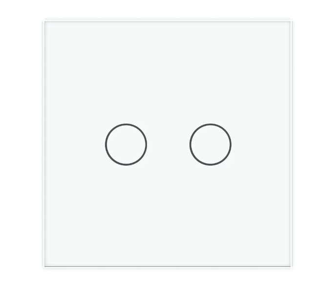 Фото Сенсорный проходной перекрестный выключатель 2 сенсора белое стекло Livolo