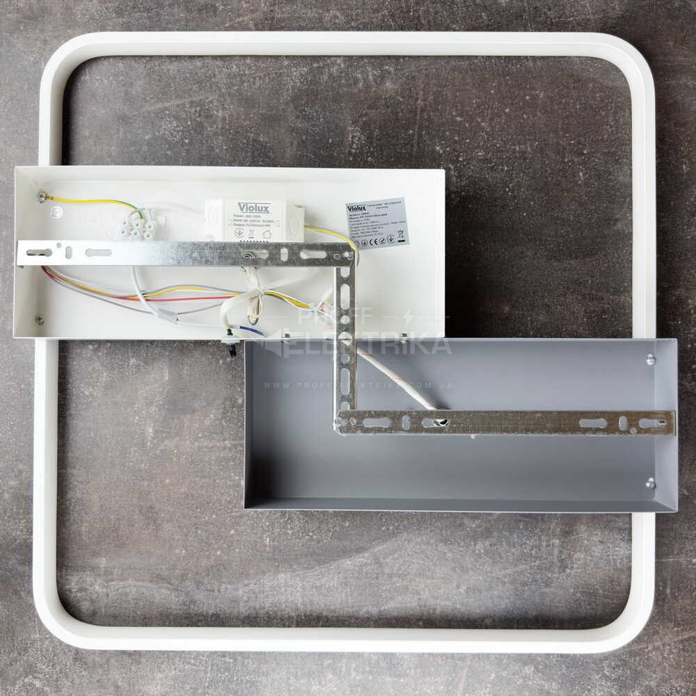 Фото 4 Светильник LED smart PICASSO-S пульт 85W 3000-5000K IP20 квадрат бело-серый Violux 220645