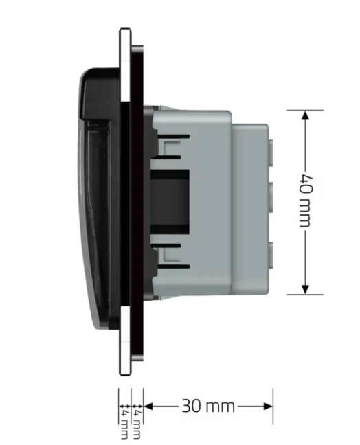 Фото 5 Розетка двойная влагозащитная с крышкой черное стекло Livolo