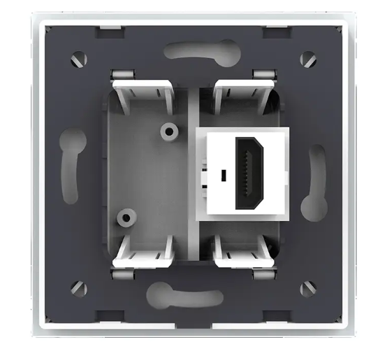 Фото 4 Розетка HDMI белое стекло Livolo