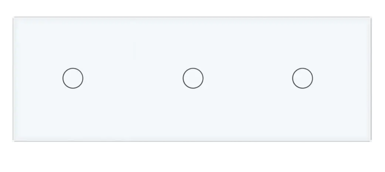 Фото 2 Сенсорний прохідний перехресний вимикач 3 сенсори біле скло 1-1-1 Livolo