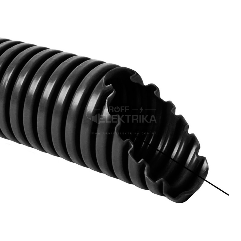 Фото Труба гофрована ДКС d21/16,8 поліамід з протяжкою УФ-стійка (50м)