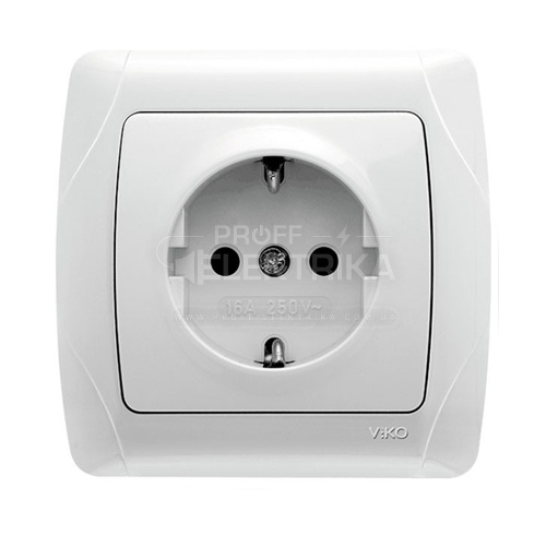 Фото Розетка із заземленням Біла CARMEN