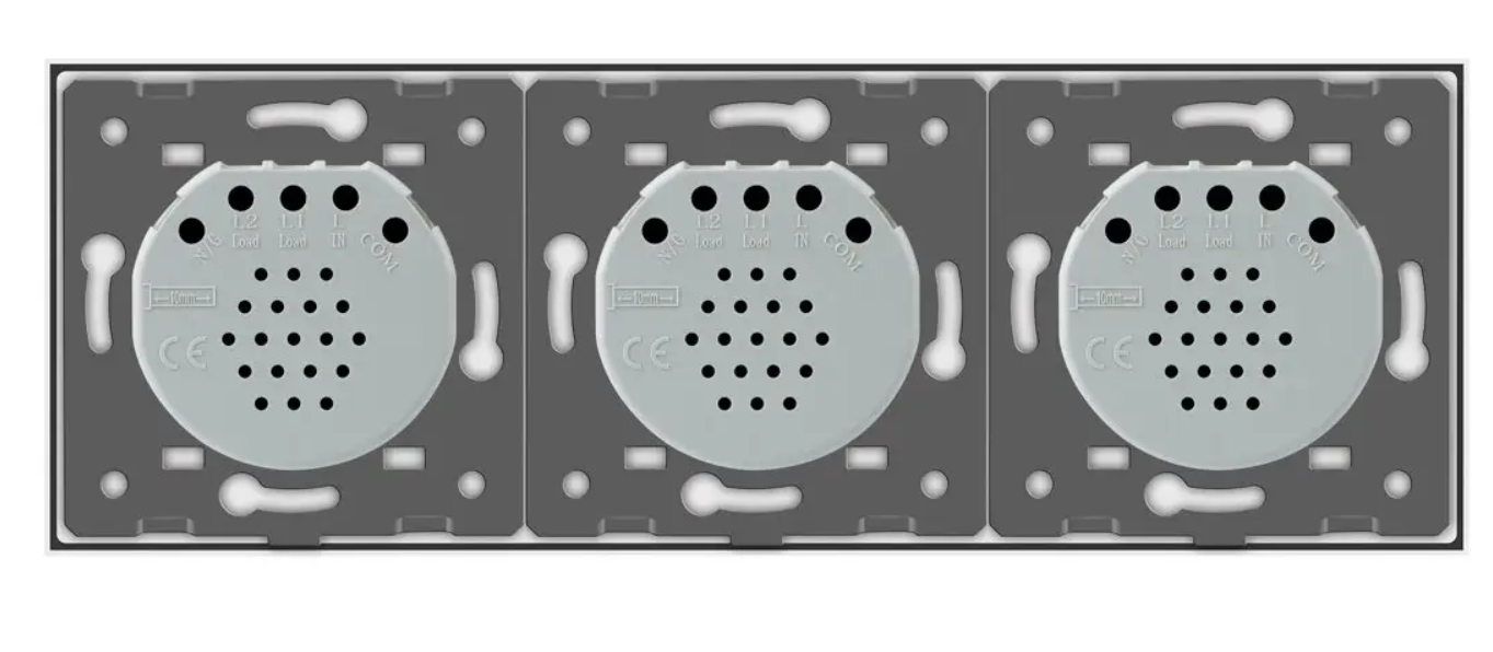 Фото 2 Умный сенсорный ZigBee выключатель 4 сенсора 1-2-1 белое стекло Livolo