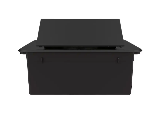 Фото 3 Порожній висувний люк для розеток на 2 модулі з плавним відкриттям чорний Livolo