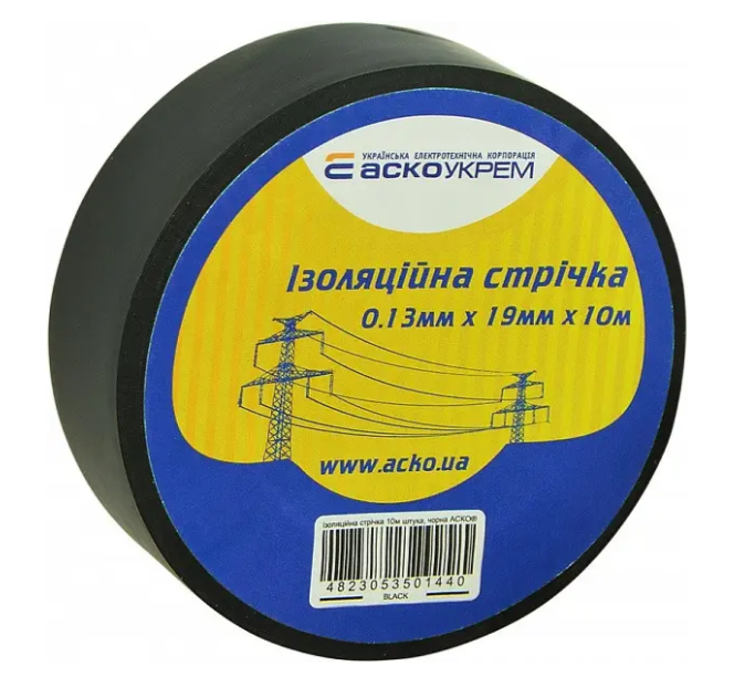Фото Ізолента ПВХ чорна 20м/шт АСКО