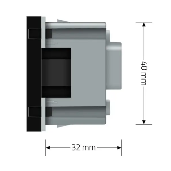 Фото 6 Механизм силовая розетка с заземлением черный Livolo