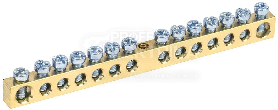 Фото Шина земля-ноль 14 груп крепёж по центру 100А ІЕК