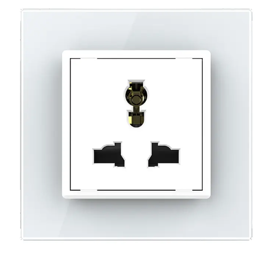 Фото 2 Розетка универсальная 12 стандартов в 1 белое стекло Livolo