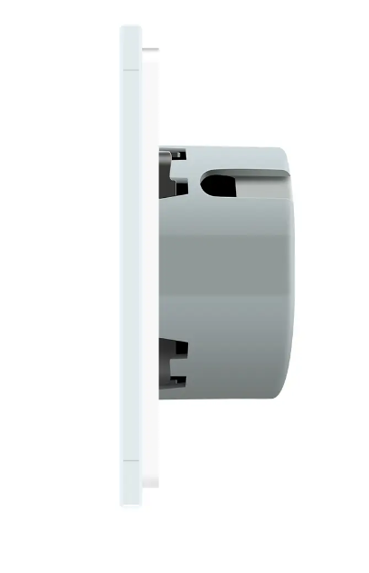 Фото 2 Сенсорный уличный влагозащищенный выключатель 2 сенсора белое стекло Livolo