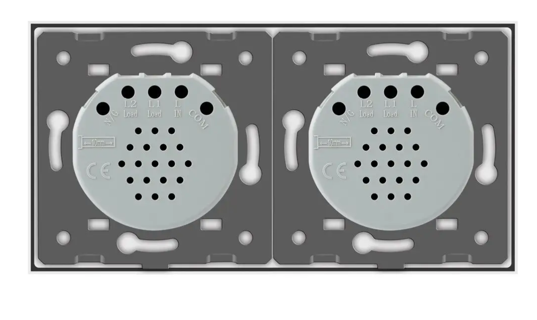 Фото 3 Сенсорний прохідний перехресний вимикач 3 сенсори біле скло 1-2 Livolo