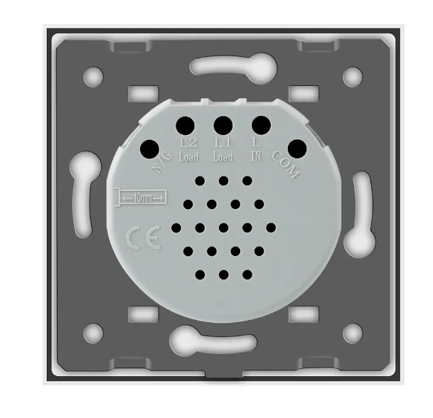 Фото 3 Сенсорный проходной уличный влагозащищенный выключатель 2 сенсора белое стекло Livolo