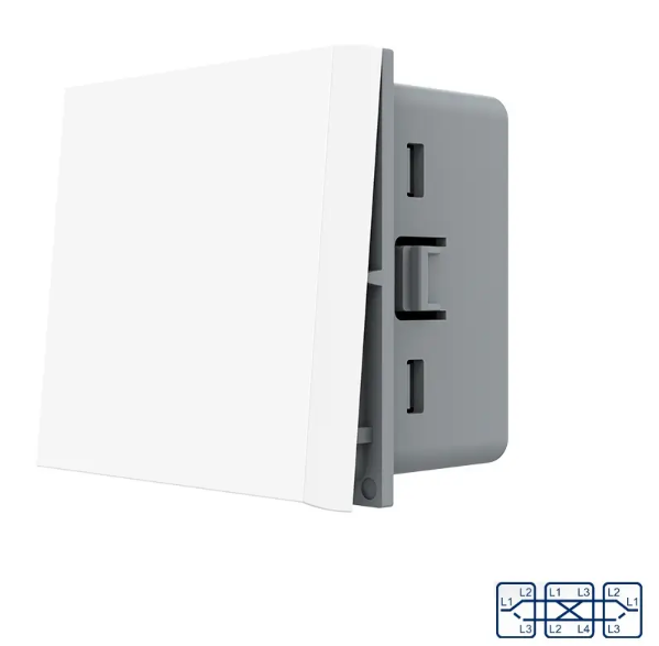 Фото Механізм одноклавішний перехресний вимикач білий Livolo