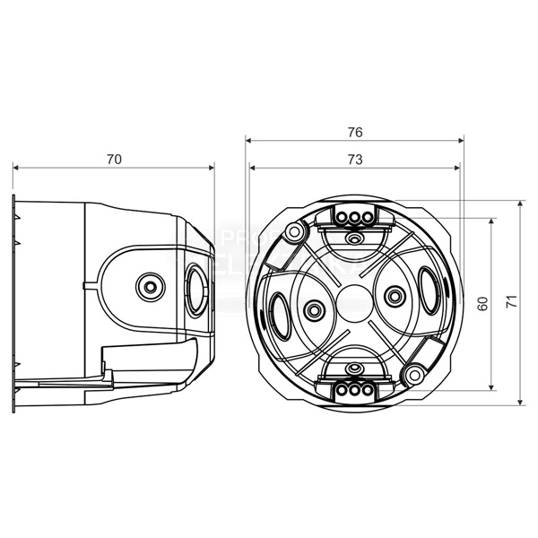 Фото 2 Коробка підрозетник у гіпсокартон універсальна глибока KPRL 68-70/LD KOPOS
