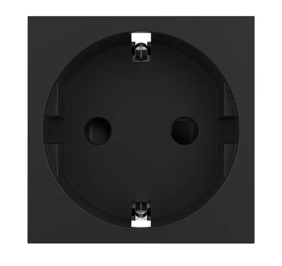 Фото 2 Механизм розетка с самозажимными клеммами с заземлением черный Livolo