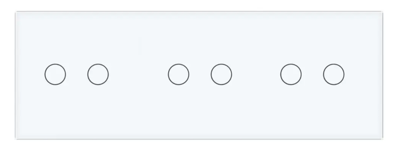 Фото 2 Умный сенсорный ZigBee выключатель 6 сенсоров 2-2-2 белое стекло Livolo