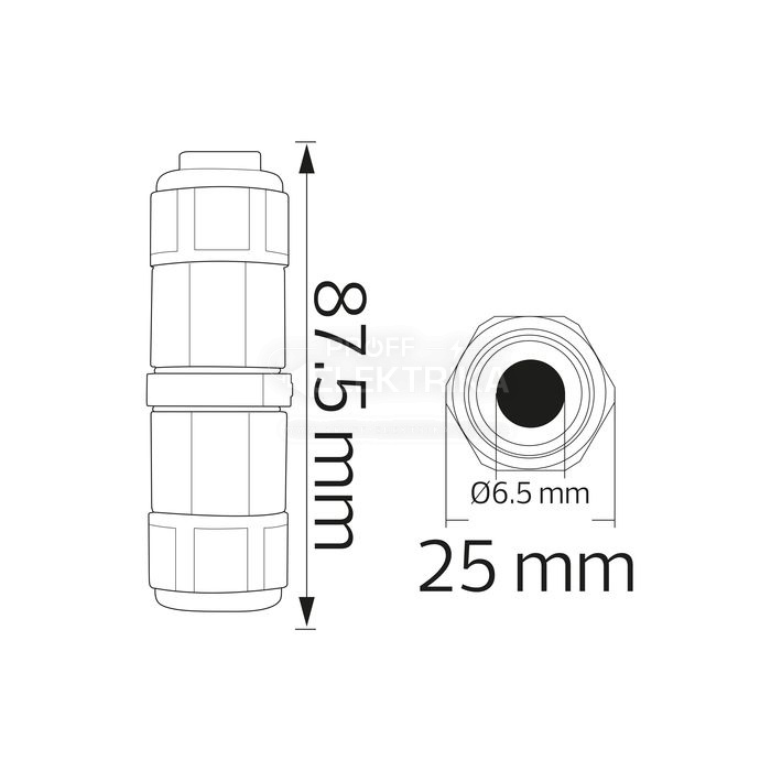 Фото 3 Гермоввод вологозахищений IP68 CONNECTOR 1 HOROZ