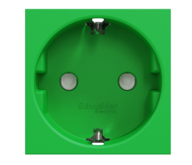 Фото 4 Розетка с заземлением со шторками винтовый зажим 16 А зеленый UNICA NEW Schneider Electric