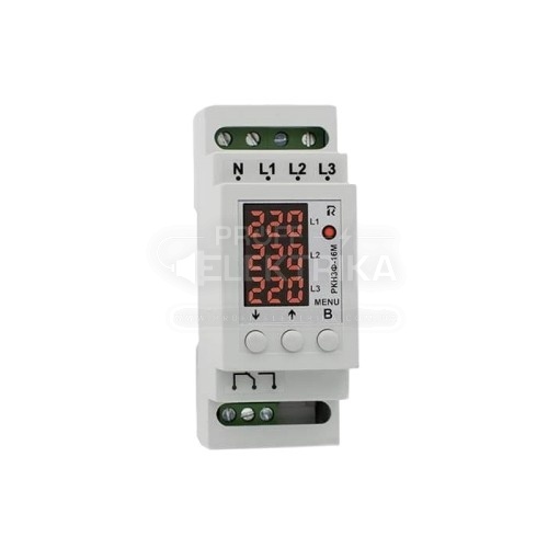 Фото Реле контроля фаз Rubezh РКН3Ф-16М трехфазное 16А на DIN-рейке