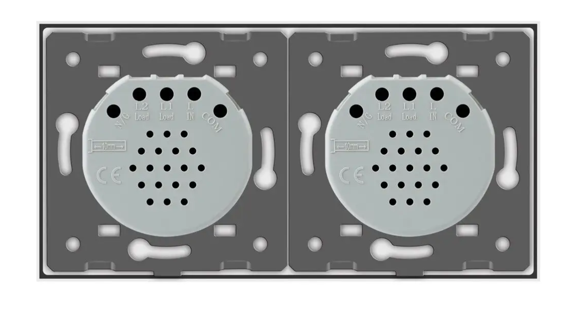 Фото 3 Сенсорний прохідний перехресний вимикач 4 сенсори біле скло 2-2 Livolo