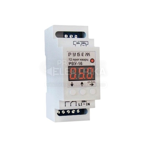 Фото Реле времени циклическое Rubezh РВУ-16 на DIN-рейке 12 программ 16А 220В