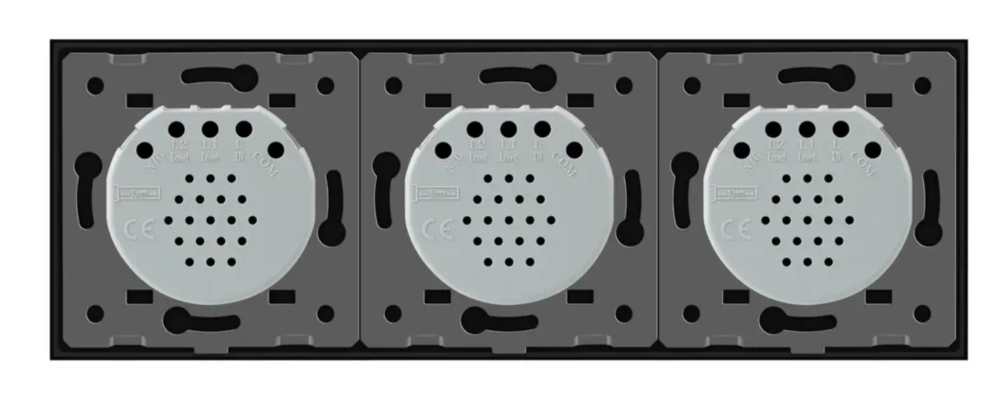 Фото 4 Розумний сенсорний ZigBee вимикач 6 сенсорів 2-2-2 чорне скло Livolo