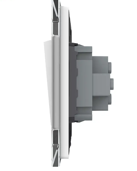 Фото 2 Кнопочный выключатель без фиксации Звоночный выключатель Импульсный выключатель белое стекло Livolo