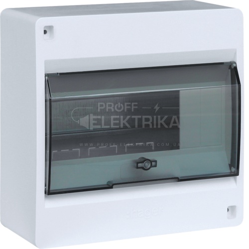 Фото Щит на 8 модулів накладний з прозорими дверцятами COSMOS