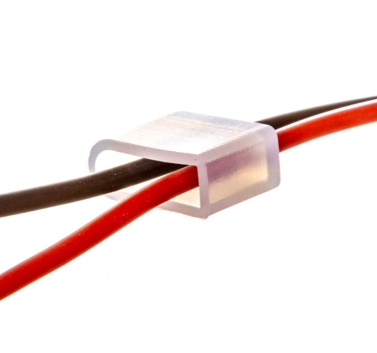 Фото Монтажний комплект 2 заглушки + 2 проводи для світлодіодного неону 6 мм #54/2