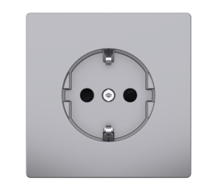 Фото 2 Розетка с заземлением и шторками нержавеющая сталь D-Life Schneider Electric