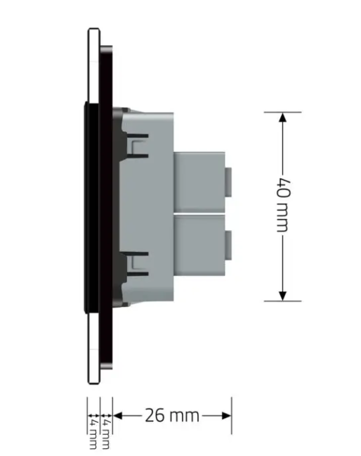 Фото 5 Розетка универсальная 12 стандартов в 1 черное стекло Livolo