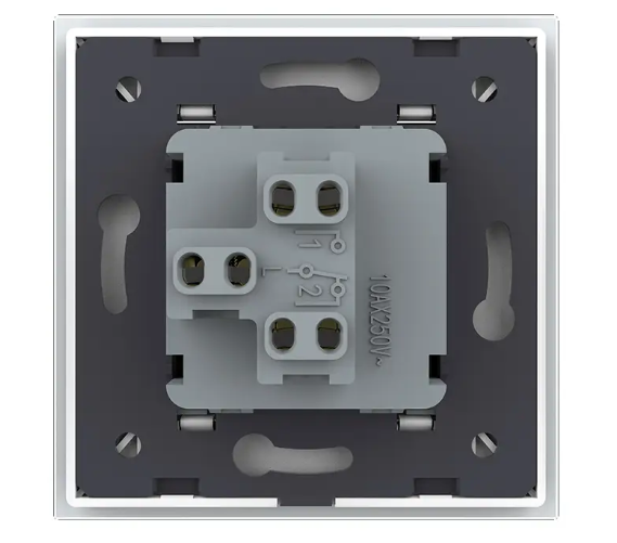 Фото 3 Одноклавишный проходной выключатель белое стекло Livolo