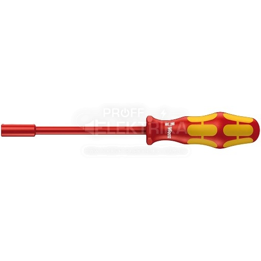 Фото Изолированная торцевая отвертка WERA 190 и VDE HEX гайка 05104905001 1/4"×125 мм