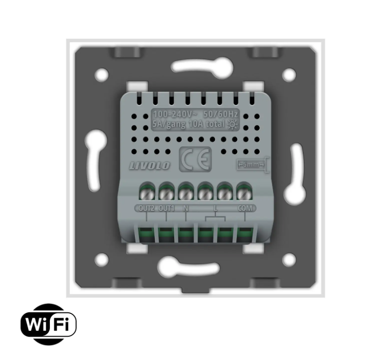 Фото 4 Розумний сенсорний прохідний вимикач Wi-Fi 2 сенсора біле скло Livolo