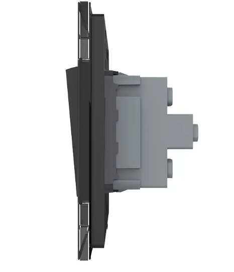 Фото 2 Двоклавішний вимикач чорне скло Livolo